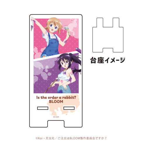 『ご注文はうさぎですか? BLOOM』スマキャラスタンド 01/ココア&リゼ ペインターver.(描き下ろしイラスト)