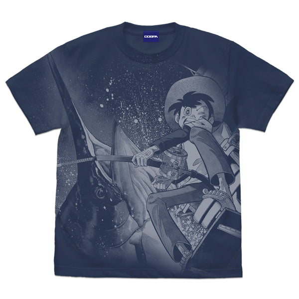 『釣りキチ三平』「Reel it!」海Ver. オールプリントTシャツ SLATE