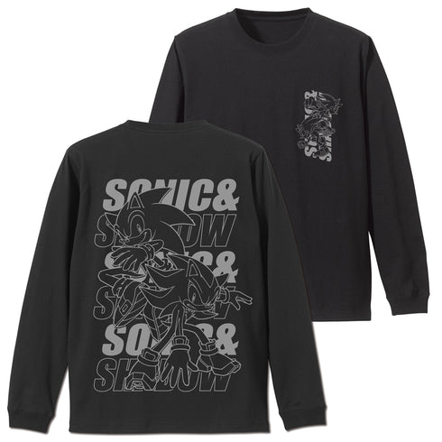 『ソニック・ザ・ヘッジホッグ』SONIC&SHADOW 袖ロングスリーブTシャツ BLACK