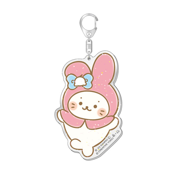 『しろたん × サンリオキャラクターズ』ラメ入りBIGアクリルキーホルダー / しろたん(マイメロディ)