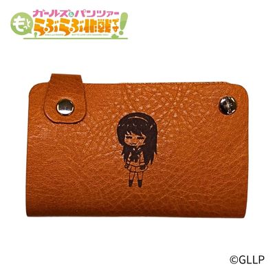 "Girls & Panzer: Love Love Operation!" Leather Slide Card Case - Asako Reizei