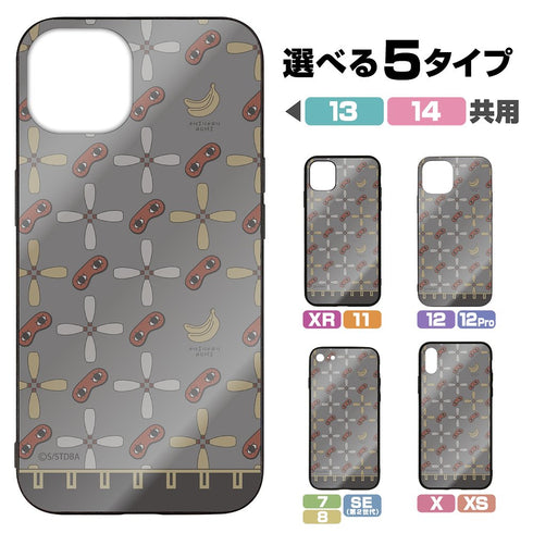 『銀魂』真選組 総柄 強化ガラスiPhoneケース【202405再販】