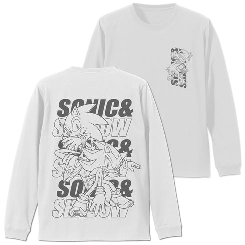 『ソニック・ザ・ヘッジホッグ』SONIC&SHADOW 袖ロングスリーブTシャツ WHITE