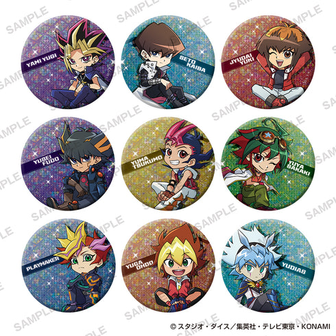 『遊☆戯☆王シリーズ』きらきら缶バッジコレクション 歴代主人公お座りver.【BOX】