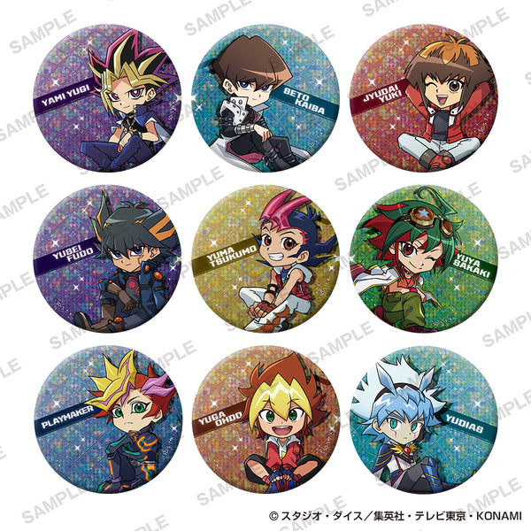 『遊☆戯☆王シリーズ』きらきら缶バッジコレクション 歴代主人公お座りver.【BOX】