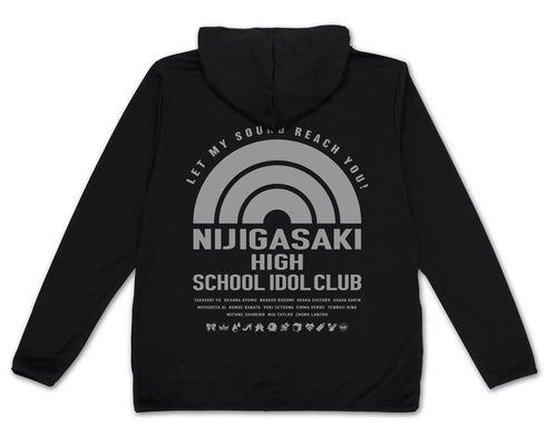 『ラブライブ!虹ヶ咲学園スクールアイドル同好会』虹ヶ咲学園スクールアイドル同好会 薄手ドライパーカー BLACK【202405再販】