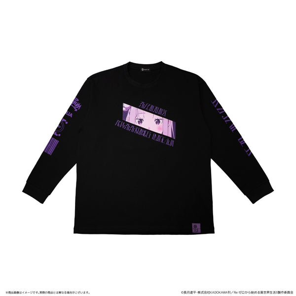 『Re:ゼロから始める異世界生活』XLサイズ AMICIS エミリアロングTシャツ 黒