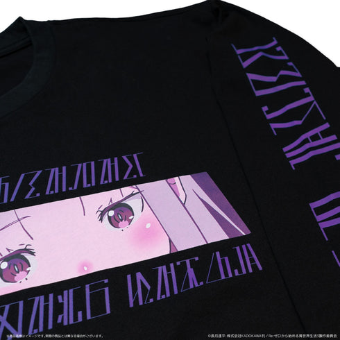 『Re:ゼロから始める異世界生活』Sサイズ AMICIS エミリアロングTシャツ 黒