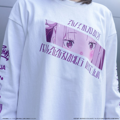 『Re:ゼロから始める異世界生活』Mサイズ AMICIS エミリアロングTシャツ 白