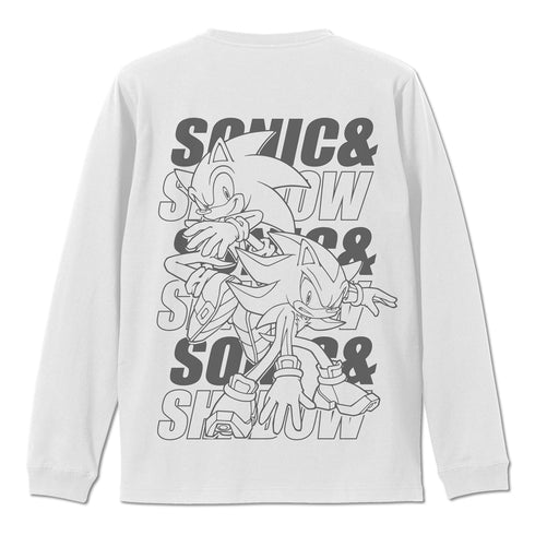 『ソニック・ザ・ヘッジホッグ』SONIC&SHADOW 袖ロングスリーブTシャツ WHITE