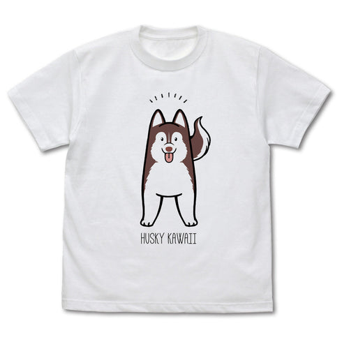 『ハマジ』ハスキー KAWAII Tシャツ / チョコレート&ホワイト【202405再販】