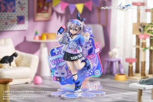 『崩壊:スターレイル』RISE UP+ ちびねこシリーズフィギュア 銀狼Ver. 完成品フィギュア