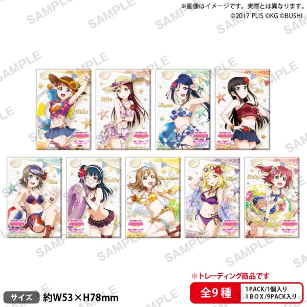 『ラブライブ!スクールアイドルフェスティバル』しかくいホログラム缶バッジコレクション Aqours 水着 Ver. BOX