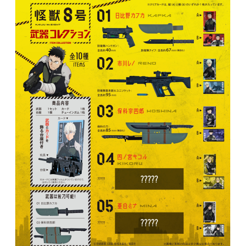 怪獣 8号 一撃 コレクション 怪獣8号 武器コレクション (10個セット) (食玩) - ホビーサーチ