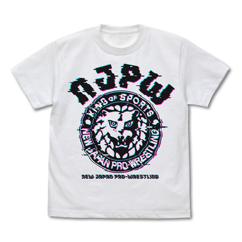 『新日本プロレスリング』 ライオンマーク Tシャツ グリッチVer./WHITE