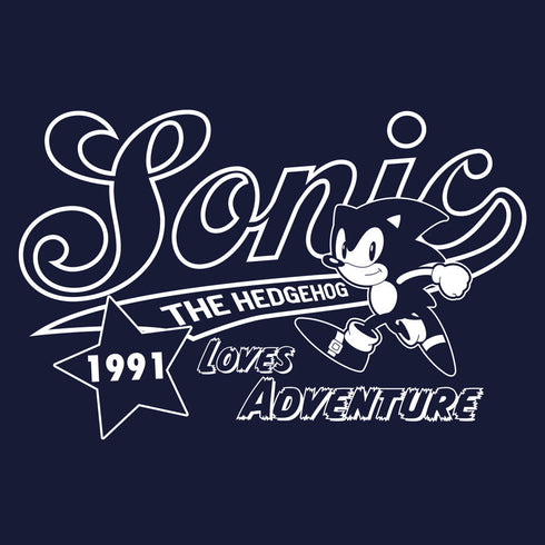 『ソニック・ザ・ヘッジホッグ』ソニック アメリカン Tシャツ NAVY【202405再販】