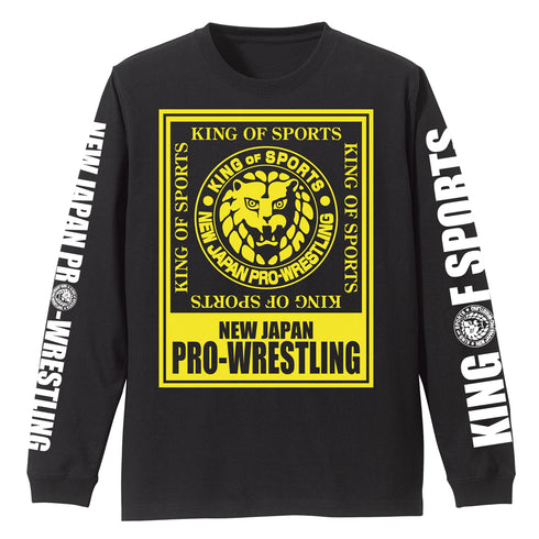 『新日本プロレスリング』 ライオンマーク ビッグシルエットロングスリーブTシャツ/BLACK