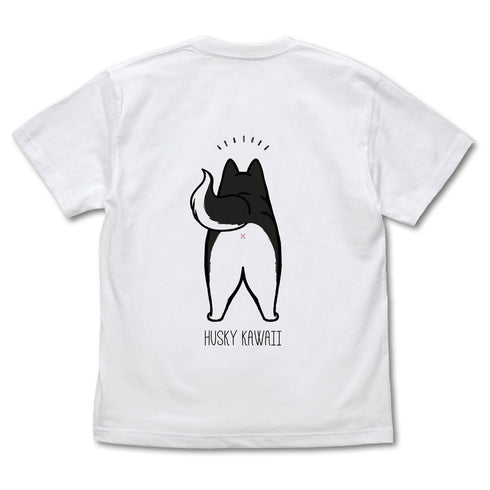 『ハマジ』ハスキー KAWAII Tシャツ / ブラック&ホワイト【202405再販】