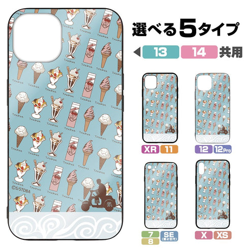 『銀魂』銀さんと糖分 総柄 強化ガラスiPhoneケース【202405再販】