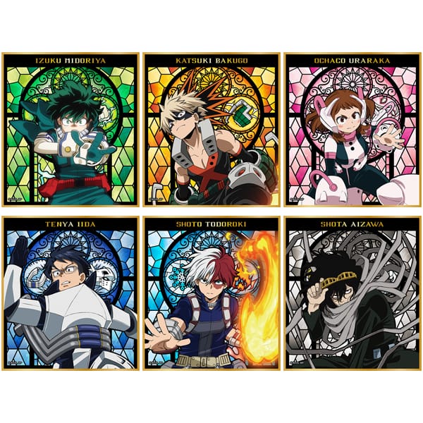 『僕のヒーローアカデミア』ステンドグラス風 トレーディング箔押しミニ色紙 BOX