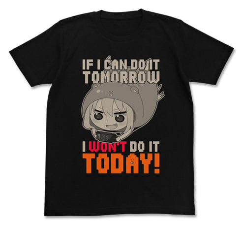『干物妹!うまるちゃん』今日はやらないTシャツ BLACK