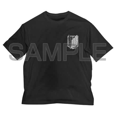 『進撃の巨人』調査兵団 ビッグシルエットTシャツ/BLACK