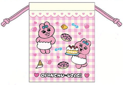 『おぱんちゅうさぎ』巾着 ピンク