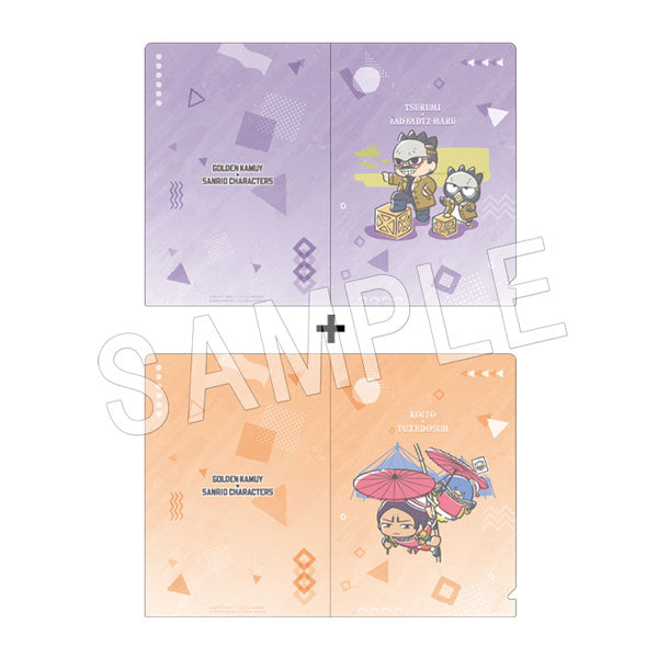 『ゴールデンカムイ×サンリオキャラクターズ』ミニクリアファイルセット 鶴見中尉×バットばつ丸&鯉登平二×タキシードサム