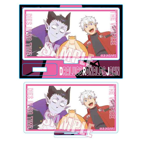 『吸血鬼すぐ死ぬ2』メモリーズミニスタンド ドラルク&ロナルド&ジョン(ピンク)