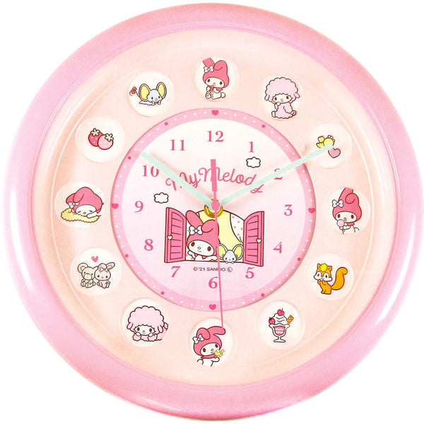 『サンリオ』丸窓ウォールクロック マイメロディ
