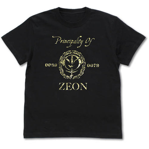 『機動戦士ガンダム』ジオン ヴィンテージ ゴールド Tシャツ BLACK