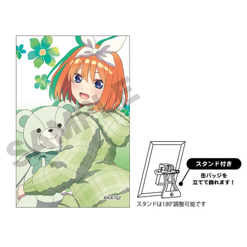 『五等分の花嫁∬』アート缶バッジ 中野四葉 ぬいぐるみ抱っこ