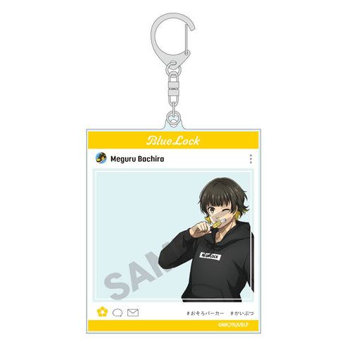 "Blue Lock" Social Media-Style Acrylic Keychain: Haruka Hachiraku in a Hoodie