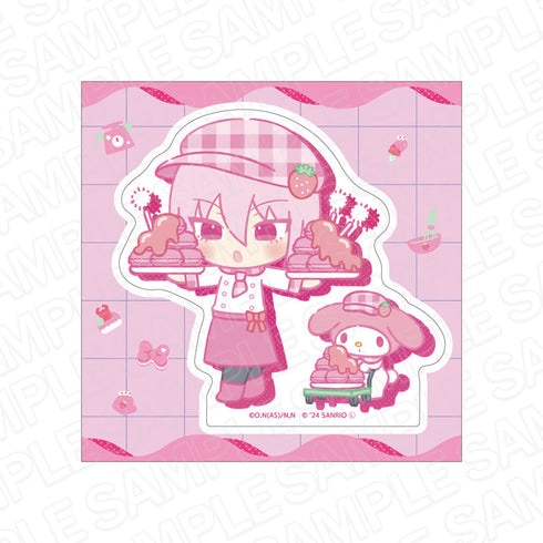 アニメ『魔入りました!入間くん』×サンリオキャラクターズ ダイカットステッカー アスモデウス・アリス×マイメロディ sweets ver.