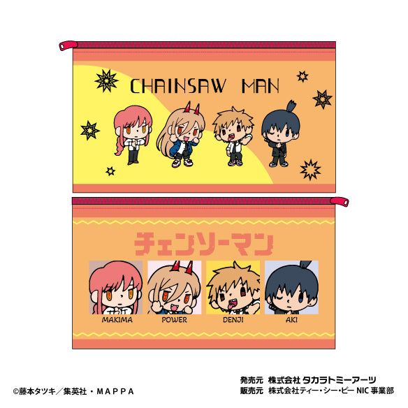 『チェンソーマン』フラットペンポーチ 集合(オレンジ)