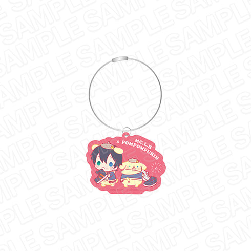 『ヒプノシスマイク SANRIO NAKAYOKU EDIT』ワイヤーキーホルダー 山田 三郎 × ポムポムプリン