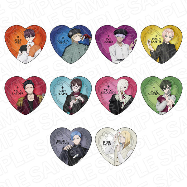 『ヴィジュアルプリズン』ハート型缶バッジ(ブラインド) トランプ ver. BOX