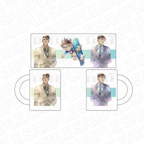 『名探偵コナン』マグカップ PALE TONE series 江戸川コナン&高木渉&白鳥任三郎 警察 ver.