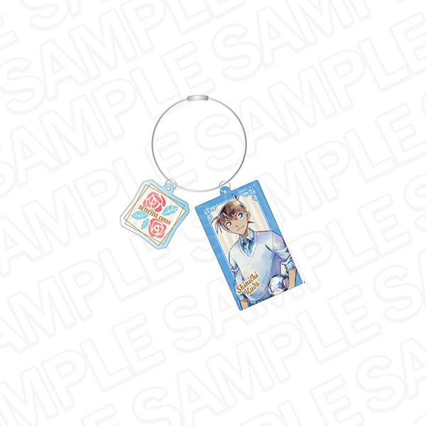 『名探偵コナン』ワイヤーキーホルダー PALE TONE series 工藤新一 flower ver.