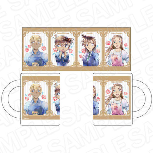 『名探偵コナン』マグカップ PALE TONE series 江戸川コナン&安室透&毛利蘭&榎本梓 flower ver.