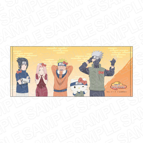 『NARUTO×サンリオキャラクターズ』フェイスタオル 第七班×ハローキティ
