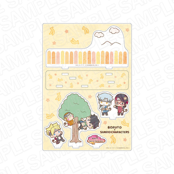 『BORUTO×サンリオキャラクターズ』アクリルジオラマ 新生第七班×おさるのもんきち