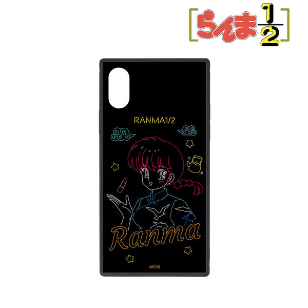 『らんま1/2』早乙女らんま Ani-Neon スクエア強化ガラスiPhoneケース