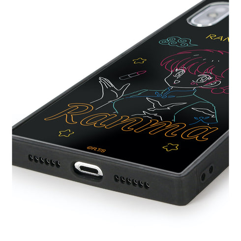 『らんま1/2』早乙女らんま Ani-Neon スクエア強化ガラスiPhoneケース