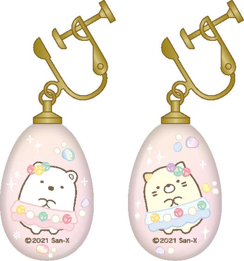 『すみっコぐらし』もぐらのおうち ガラスイヤリング しろくま・ねこ