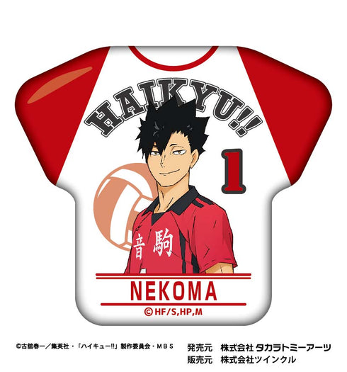 『ハイキュー!!』カレッジテイスト Tシャツ缶バッジ 黒尾鉄朗