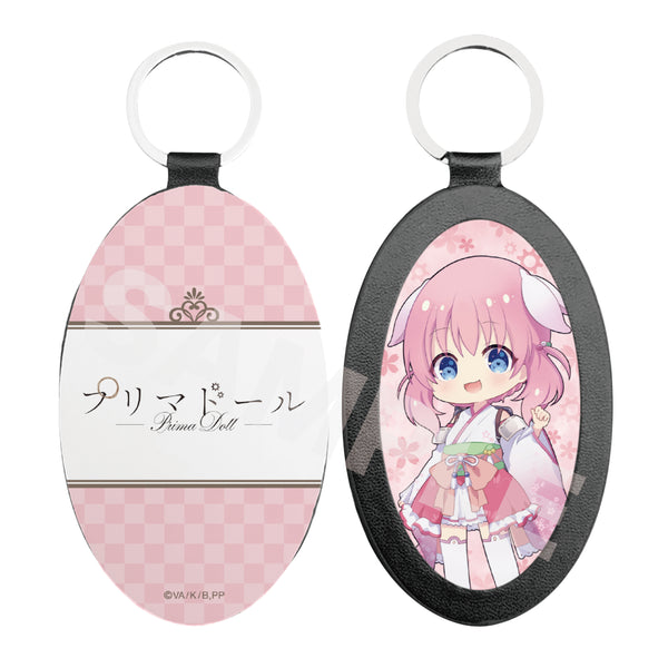『プリマドール』レザーキーホルダー 06 灰桜 (ミニキャラver.)