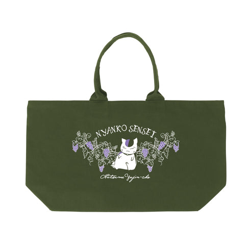 "Natsume's Book of Friends" Nyanko-sensei BIG Zip Tote Bag - Grape