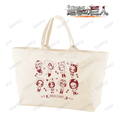 "Attack on Titan" Marleyan Warrior Chibi Character BIG Zip Tote Bag