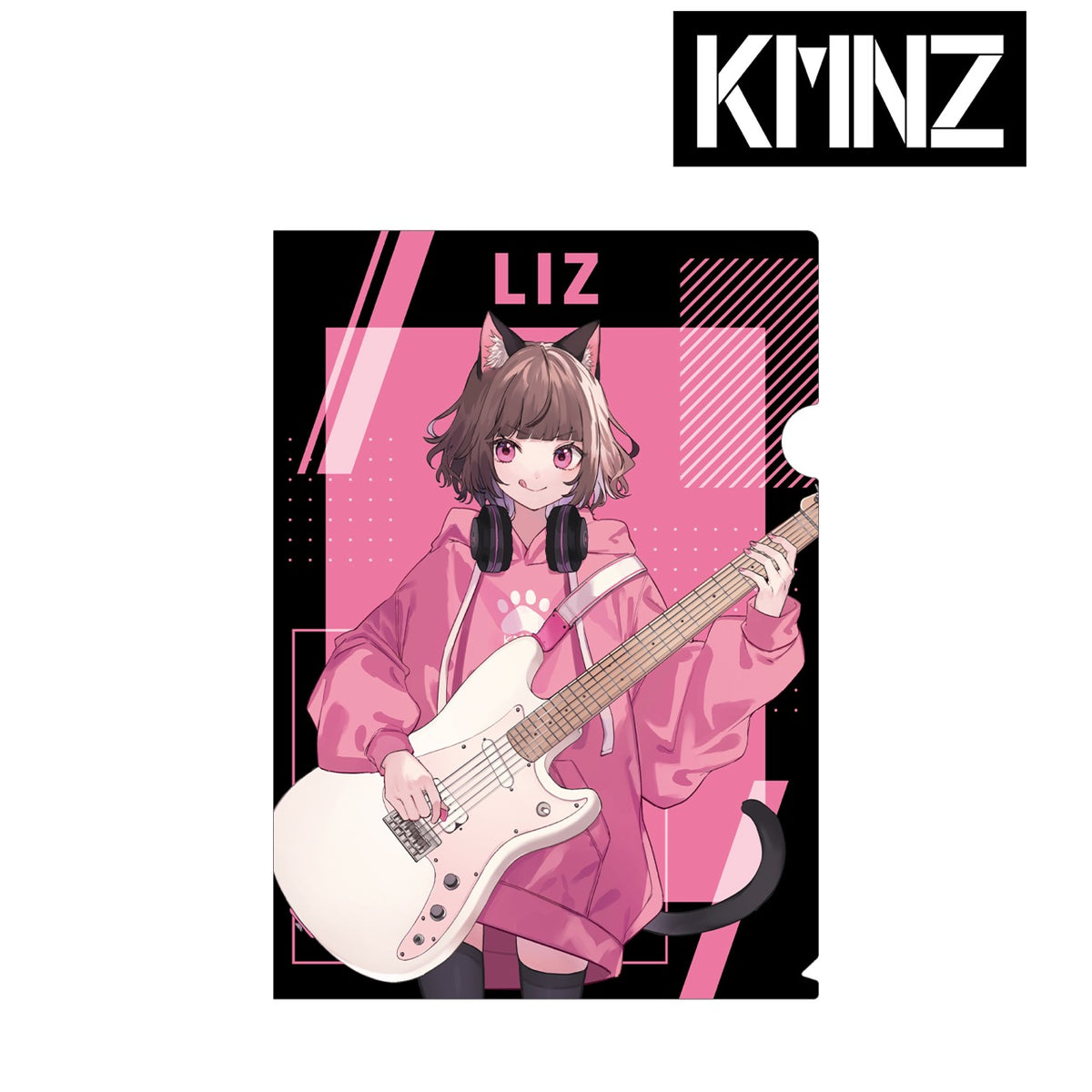 ギター イラスト クリアファイル KMNZ』描き下ろしイラスト LIZ ギター演奏ver. クリアファイル – Anime